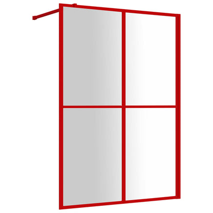Parete per Doccia Walk-in Vetro Trasparente ESG 140x195cm Rossa