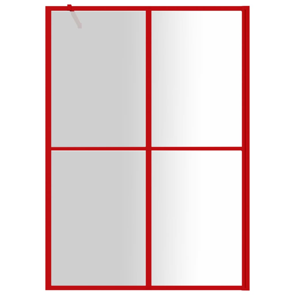 Parete per Doccia Walk-in Vetro Trasparente ESG 140x195cm Rossa