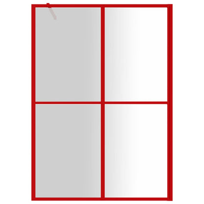 Parete per Doccia Walk-in Vetro Trasparente ESG 140x195cm Rossa