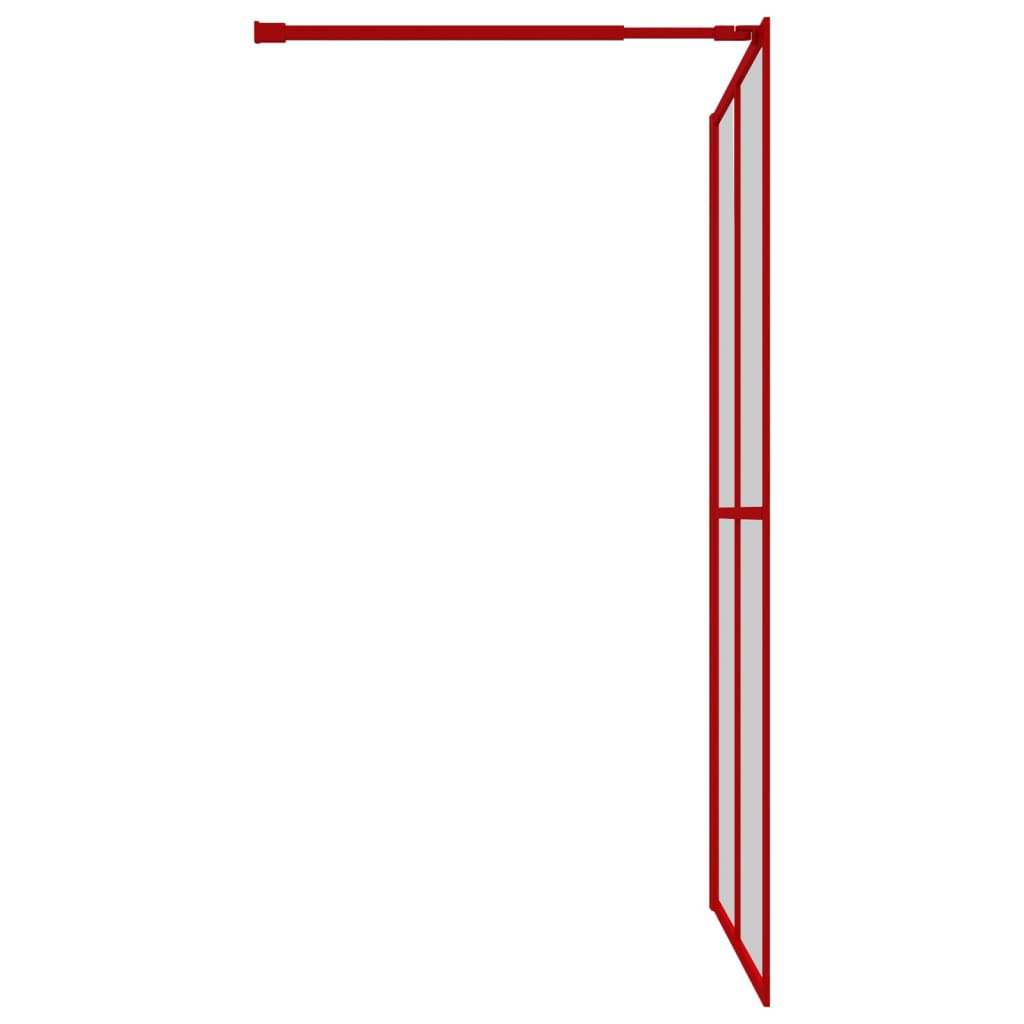 Parete per Doccia Walk-in Vetro Trasparente ESG 140x195cm Rossa