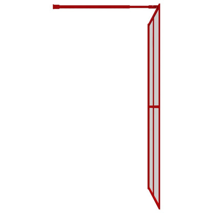Parete per Doccia Walk-in Vetro Trasparente ESG 140x195cm Rossa