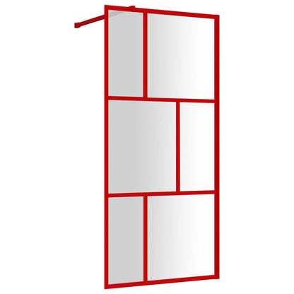 Parete per Doccia Walk-in Vetro Trasparente ESG 80x195 cm Rossa
