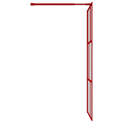 Parete per Doccia Walk-in Vetro Trasparente ESG 80x195 cm Rossa