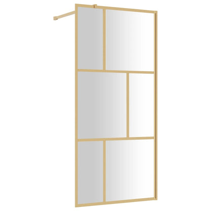 Parete per Doccia Walk-in Vetro Trasparente ESG 80x195 cm Oro