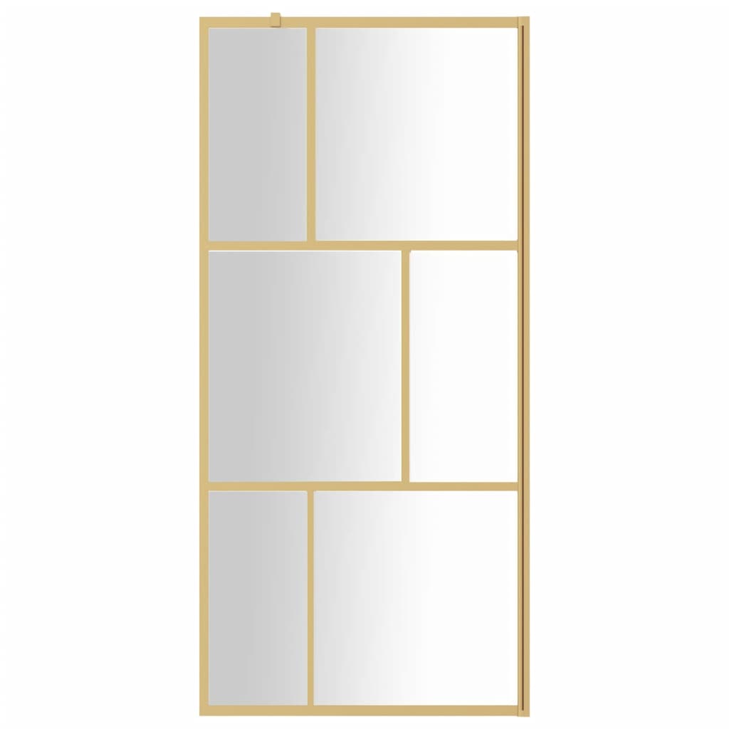 Parete per Doccia Walk-in Vetro Trasparente ESG 80x195 cm Oro