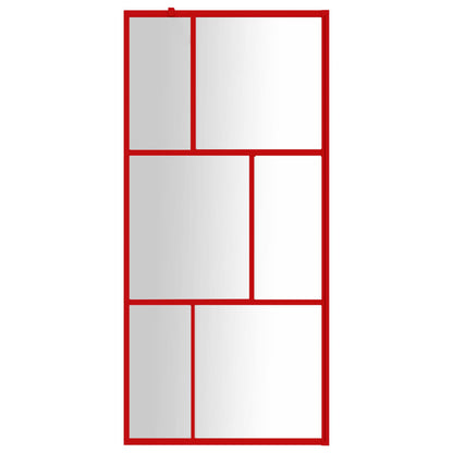 Parete per Doccia Walk-in Vetro Trasparente ESG 90x195 cm Rossa