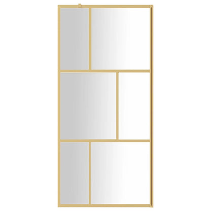 Parete per Doccia Walk-in Vetro Trasparente ESG 90x195 cm Oro