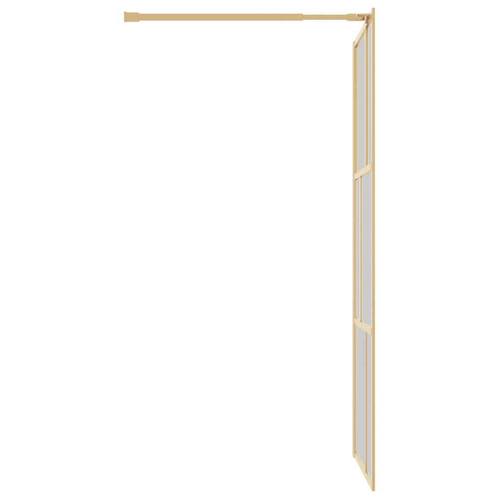 Parete per Doccia Walk-in Vetro Trasparente ESG 90x195 cm Oro