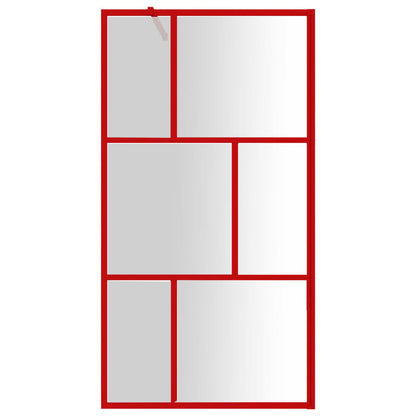 Parete per Doccia Walk-in Vetro Trasparente ESG 100x195cm Rossa