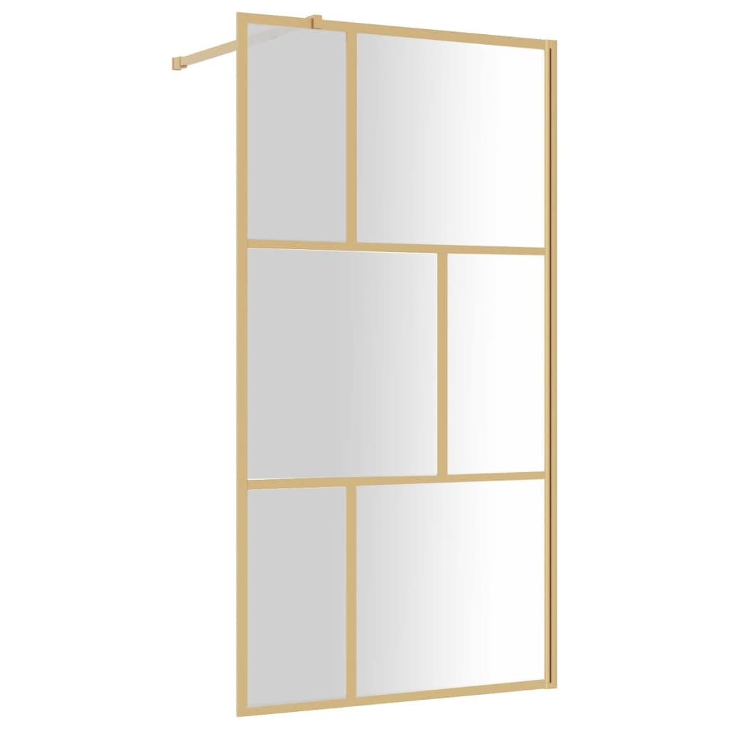 Parete per Doccia Walk-in Vetro Trasparente ESG 100x195 cm Oro