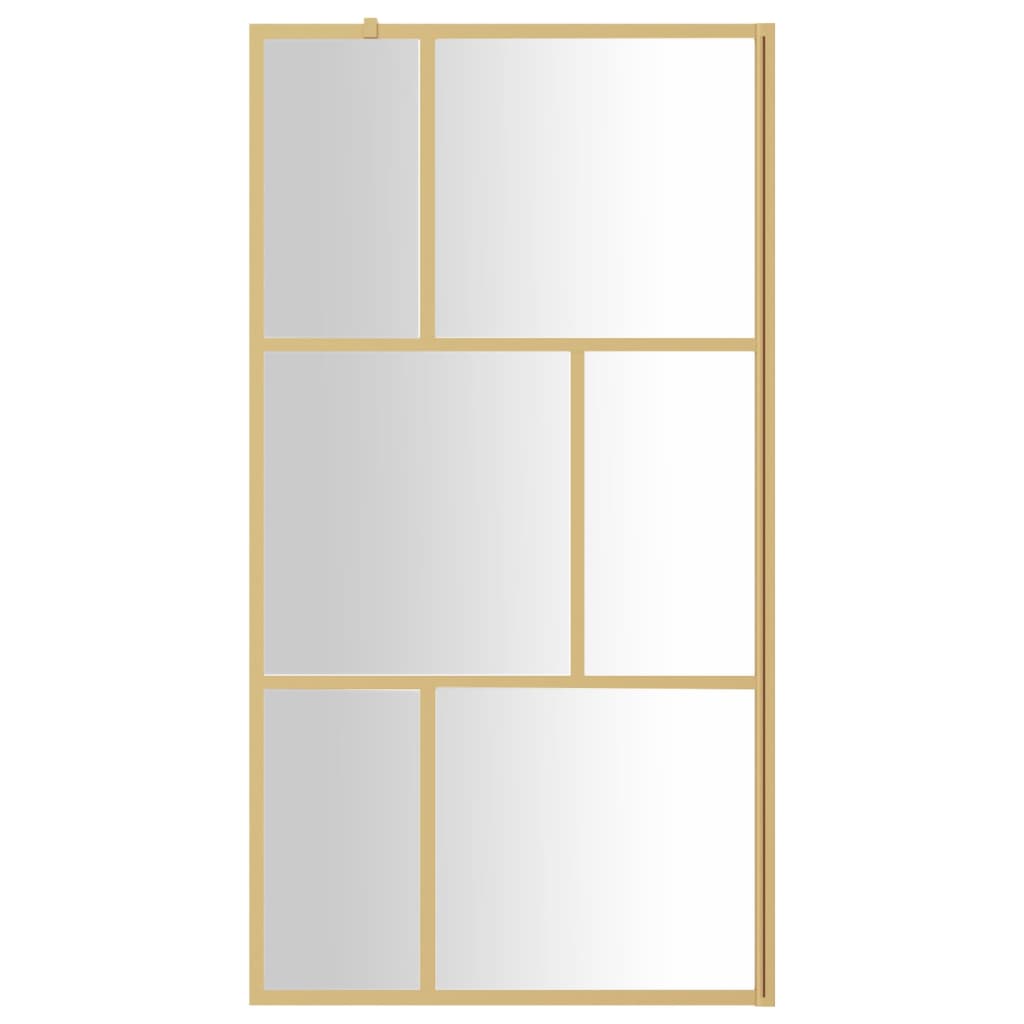 Parete per Doccia Walk-in Vetro Trasparente ESG 100x195 cm Oro