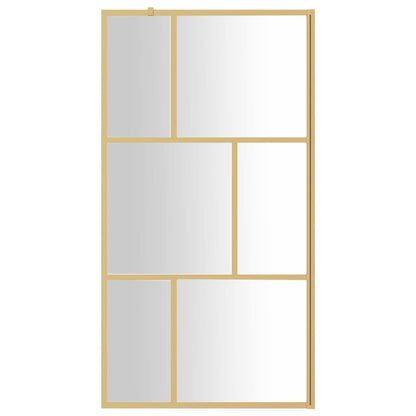 Parete per Doccia Walk-in Vetro Trasparente ESG 100x195 cm Oro