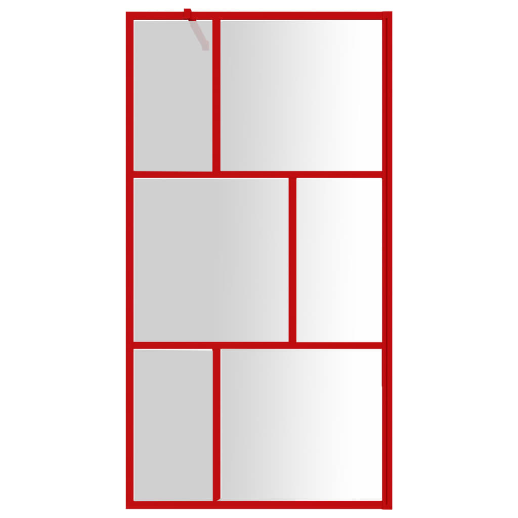 Parete per Doccia Walk-in Vetro Trasparente ESG 115x195cm Rossa