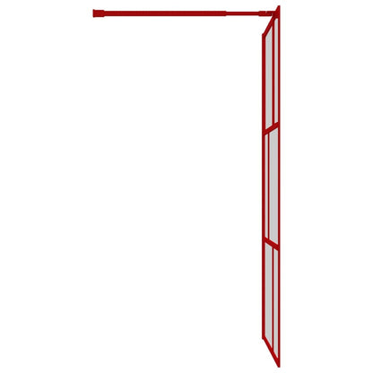 Parete per Doccia Walk-in Vetro Trasparente ESG 115x195cm Rossa