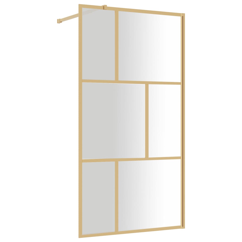 Parete per Doccia Walk-in Vetro Trasparente ESG 115x195 cm Oro