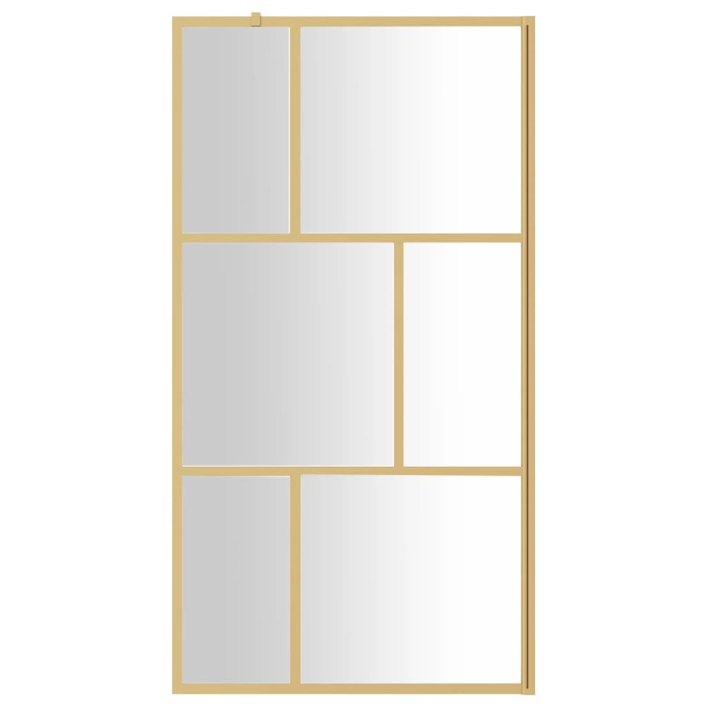 Parete per Doccia Walk-in Vetro Trasparente ESG 115x195 cm Oro
