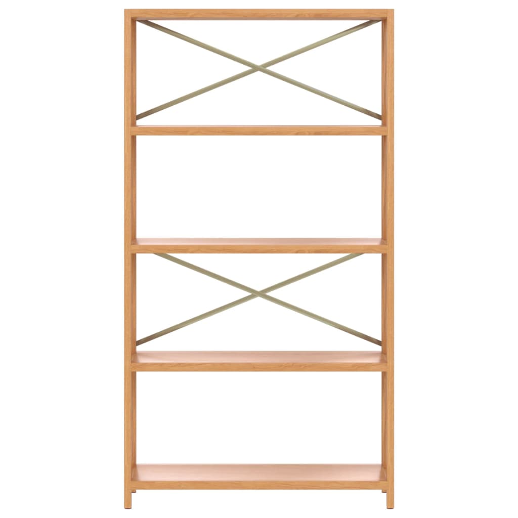 Scaffale a 5 Ripiani 80x30x146 cm in Legno Massello di Rovere