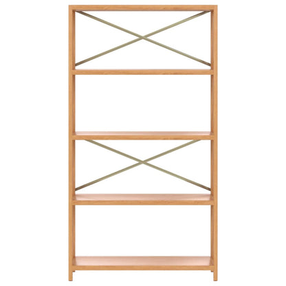 Scaffale a 5 Ripiani 80x30x146 cm in Legno Massello di Rovere