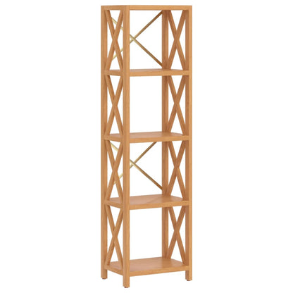 Scaffale a 5 Ripiani 40x30x146 cm in Legno Massello di Rovere