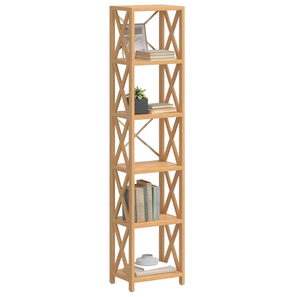 Scaffale a 6 Ripiani 40x30x181 cm in Legno Massello di Rovere