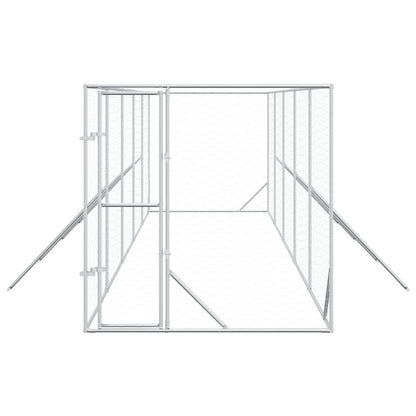 Cuccia per Cani da Esterno Argento 2x10x2 m Acciaio Zincato