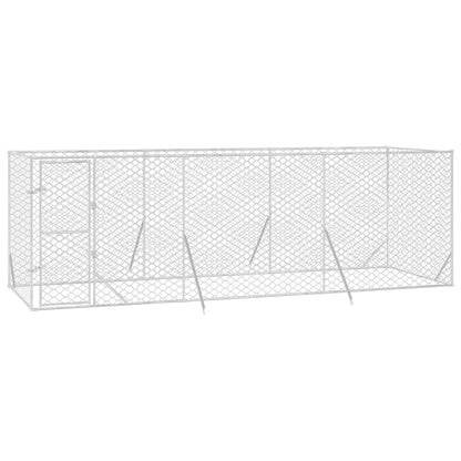 Cuccia per Cani da Esterno Argento 6x2x2 m in Acciaio Zincato