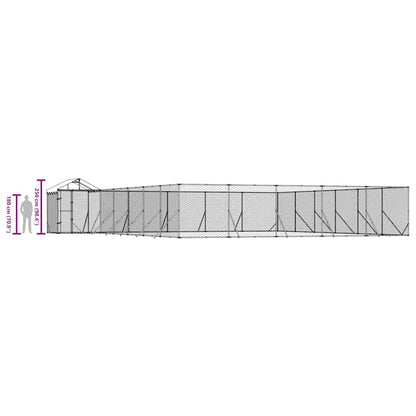 Cuccia Cani da Esterno Tetto Argento 12x12x2,5m Acciaio Zincato