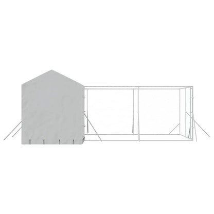 Cuccia Cani da Esterno Tetto Argento 6x6x2,5 m Acciaio Zincato