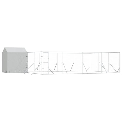 Cuccia Cani da Esterno Tetto Argento 10x6x2,5 m Acciaio Zincato