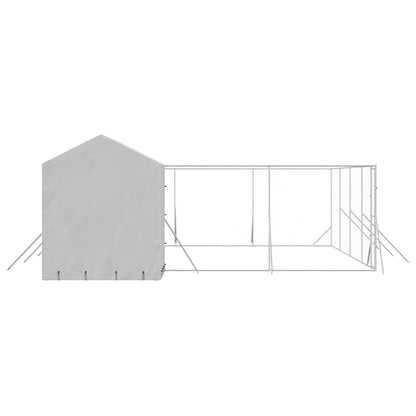 Cuccia Cani da Esterno Tetto Argento 10x6x2,5 m Acciaio Zincato