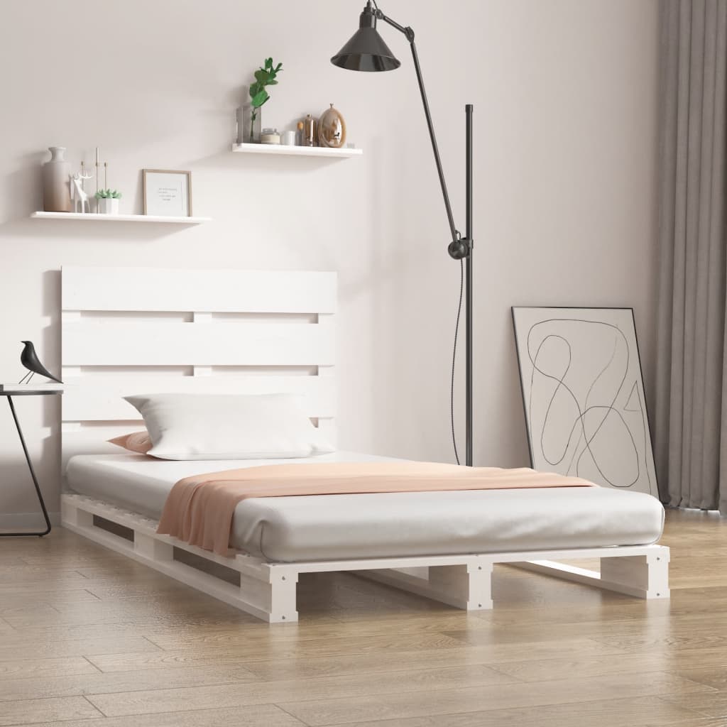 Giroletto Bianco 90x190 cm Single in Legno Massello di Pino