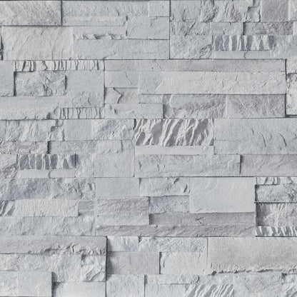 Carta da Parati 3D Pietra Grigio Chiaro 10x0,53 m Non Tessuto