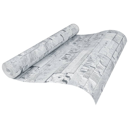 Carta da Parati 3D Pietra Grigio Chiaro 10x0,53 m Non Tessuto