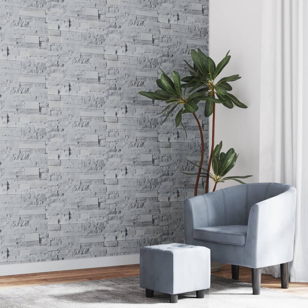 Carta da Parati 3D Pietra Grigio Chiaro 10x0,53 m Non Tessuto