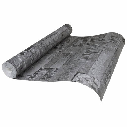 Carta da Parati 3D Effetto Pietra Nero 10x0,53 m Non Tessuto
