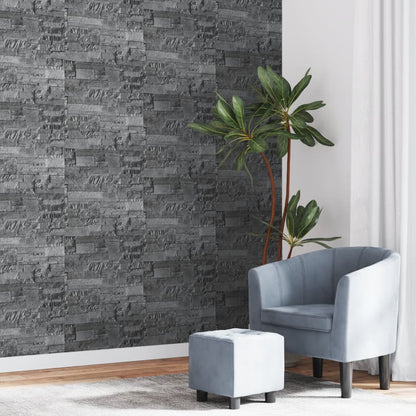Carta da Parati 3D Effetto Pietra Nero 10x0,53 m Non Tessuto