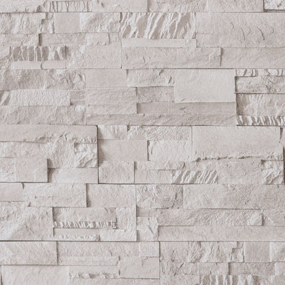 Carta da Parati 3D Effetto Pietra Crema 10x0,53 m Non Tessuto