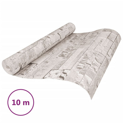 Carta da Parati 3D Effetto Pietra Crema 10x0,53 m Non Tessuto