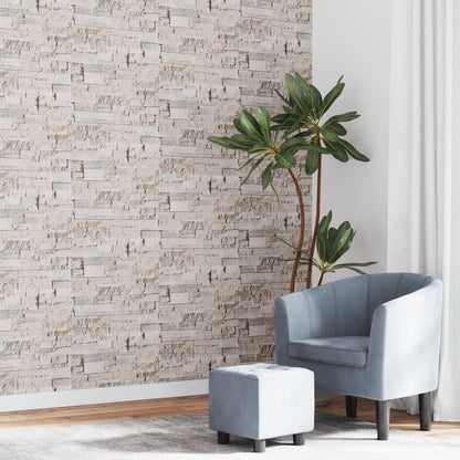 Carta da Parati 3D Effetto Pietra Crema 10x0,53 m Non Tessuto