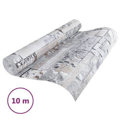 Carta da Parati 3D Pietra Grigio e Marrone 10x0,53m Non Tessuto