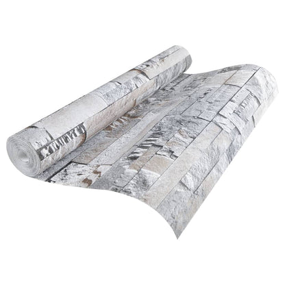 Carta da Parati 3D Pietra Grigio e Marrone 10x0,53m Non Tessuto