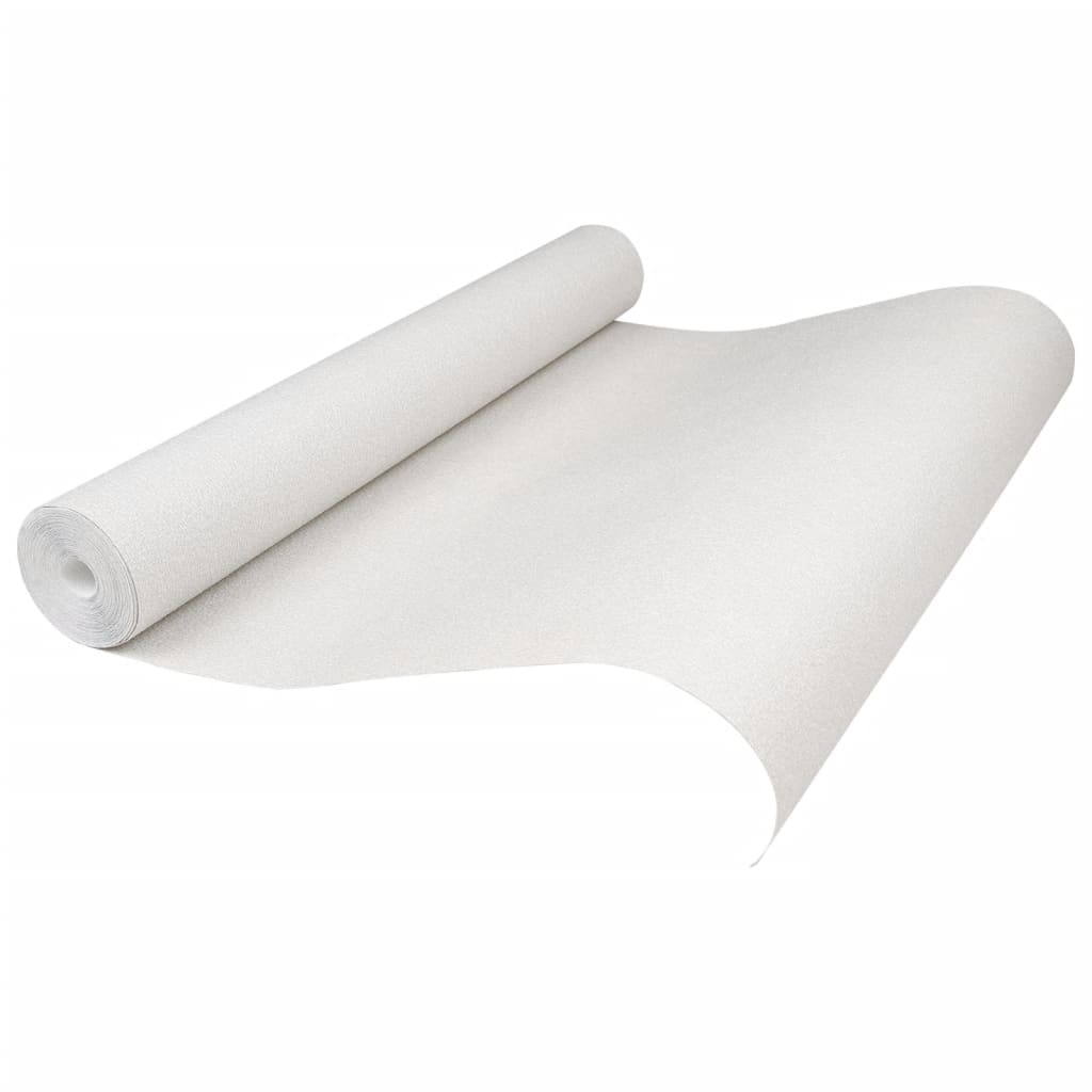 Carta da Parati 3D Bianco Solido 10x0,53m Non Tessuto