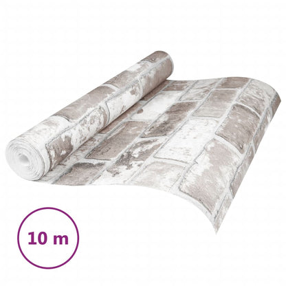 Carta da Parati 3D Motivo Mattoni Grigio 10x0,53 m Non Tessuto
