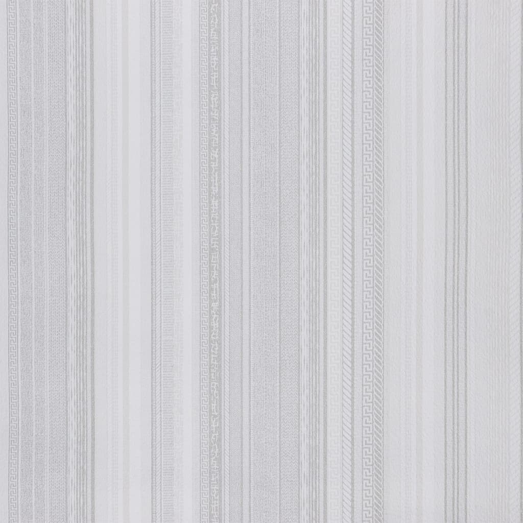 Carta da Parati 3D a Strisce Grigio 10x0,53 m Non Tessuto
