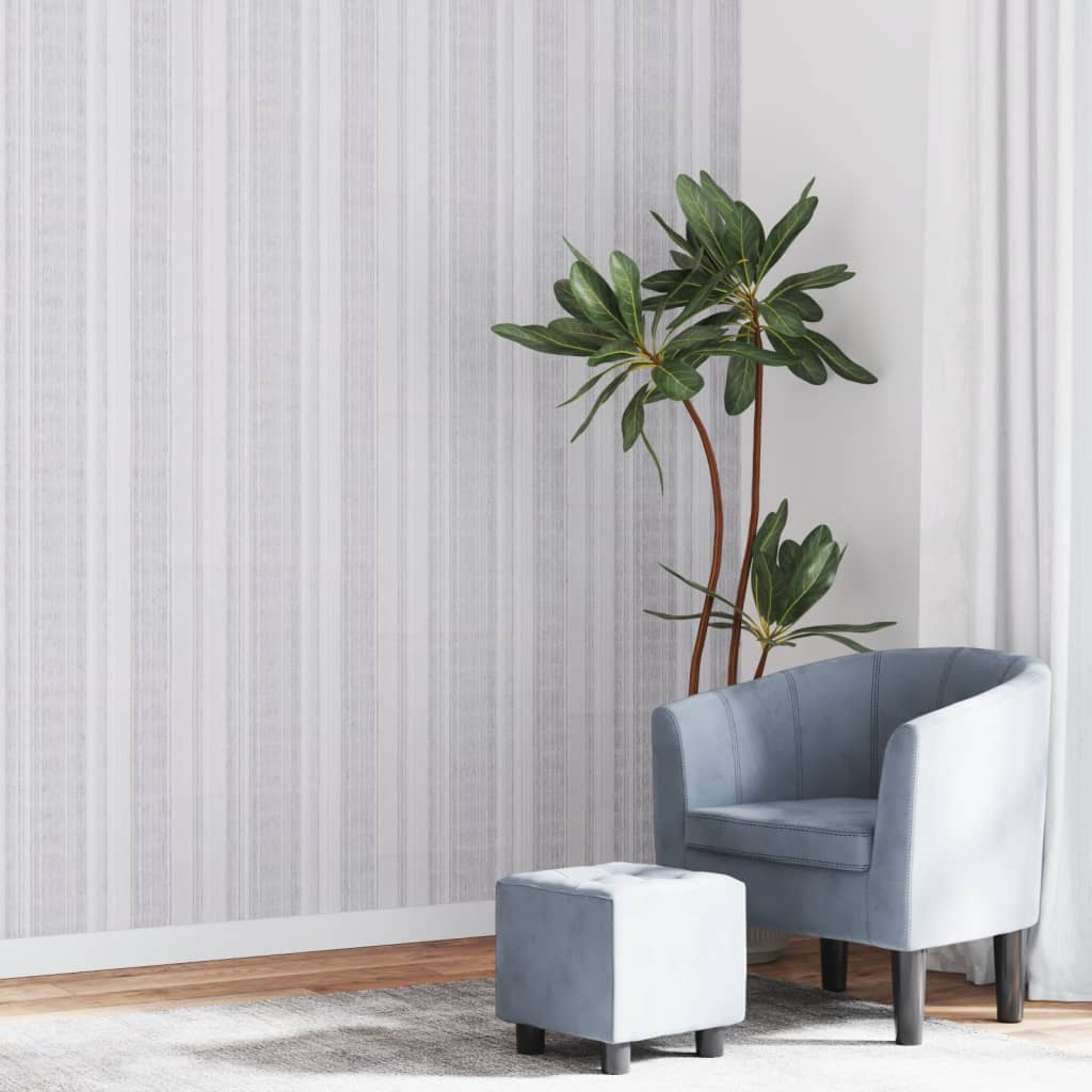 Carta da Parati 3D a Strisce Grigio 10x0,53 m Non Tessuto