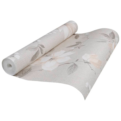Carta da Parati 3D Motivo Floreale Grigio 10x0,53 m Non Tessuto