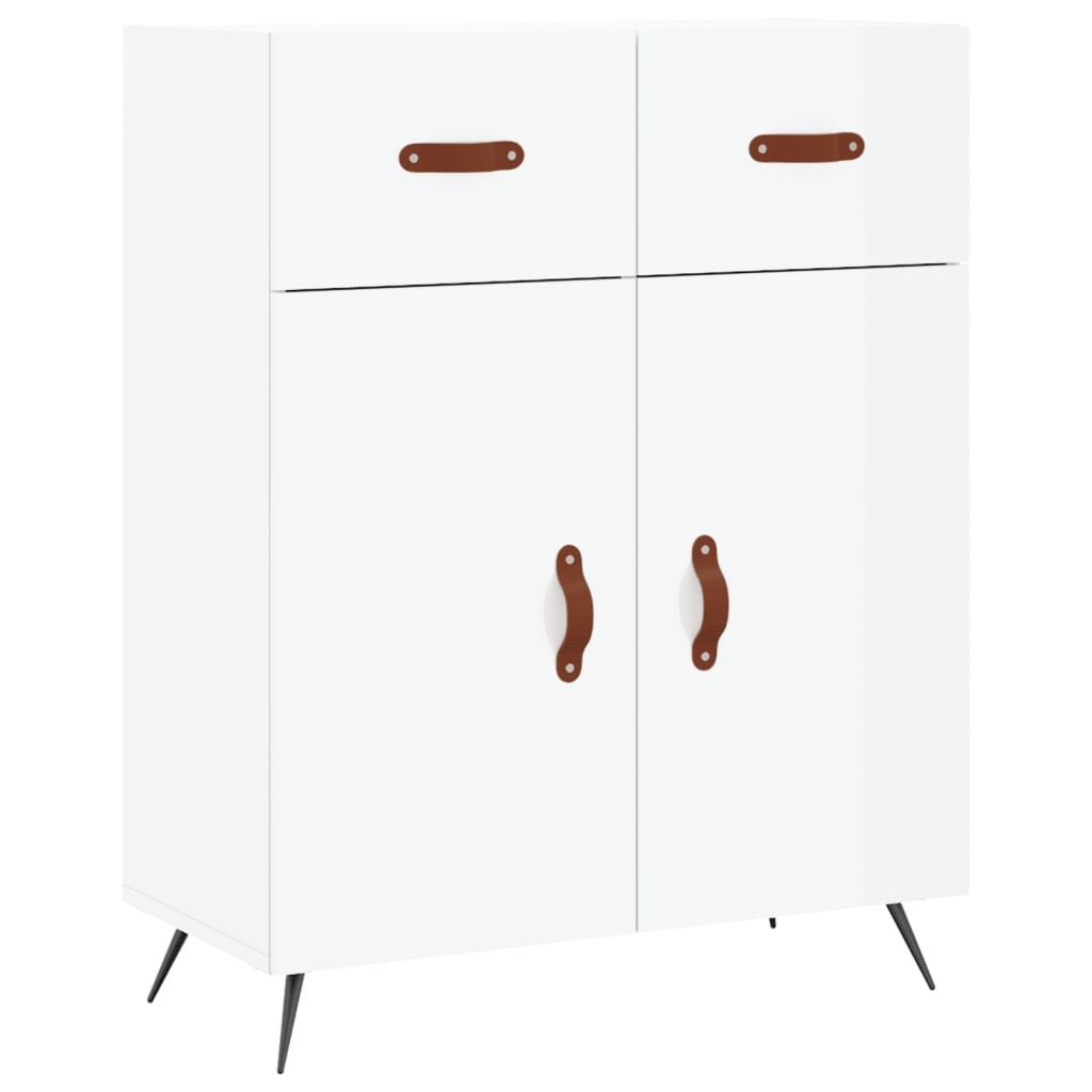 Credenza 69,5x34x90 cm in Legno Multistrato Bianco Lucido