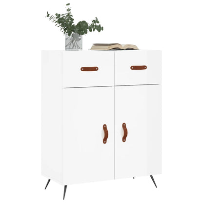 Credenza 69,5x34x90 cm in Legno Multistrato Bianco Lucido