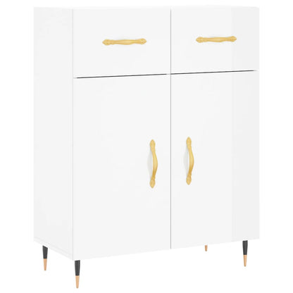 Credenza 69,5x34x90 cm in Legno Multistrato Bianco Lucido