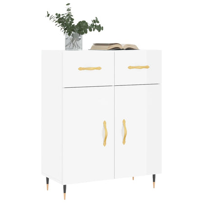 Credenza 69,5x34x90 cm in Legno Multistrato Bianco Lucido